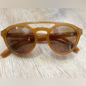 Tom Ford Clint FT0537 (41E) round yellow sunglasses
